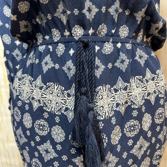 Rue 21 Three quarter Length Sleeve Boho - Blue & White Size Medium - Picture 13 of 16